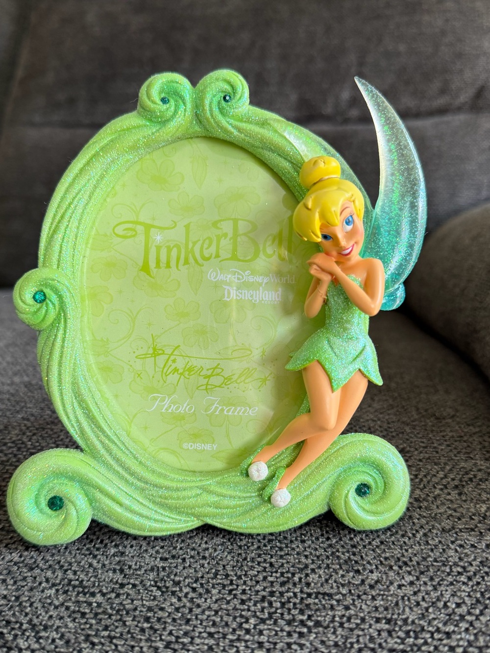 Disney Tinker Bell Lime Green Glitter Frame